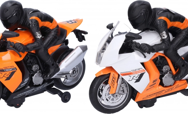 Racemotor met rijder 28 cm