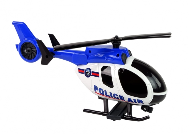 Politiehelikopter en auto met geluiden