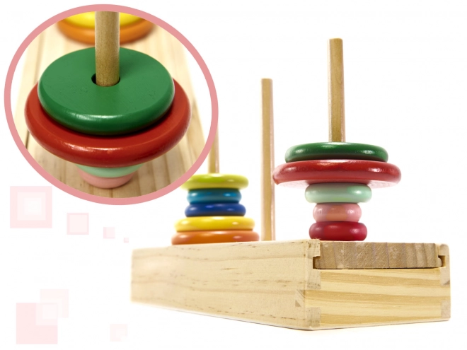 Kinder houten puzzel - De Toren van Hanoi