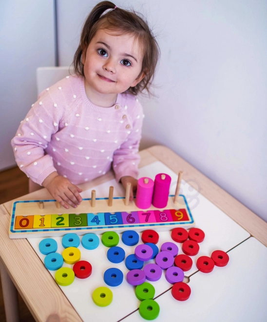 Woopie Green Montessori houten tel- en kleurpuzzel, 56 stuks