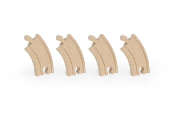 Houten spoorbochten klein 4 stuks