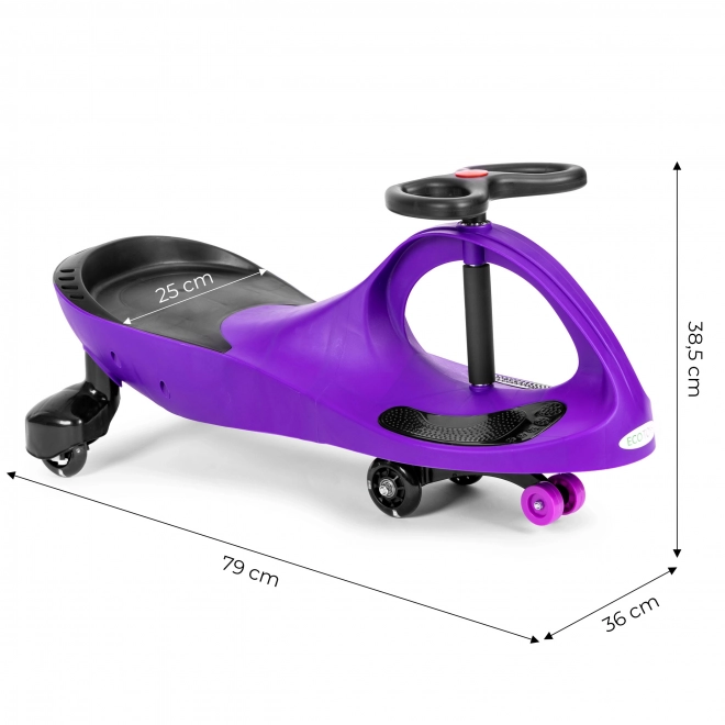 Rijdende autootje met LED-wielen paars ECOTOYS