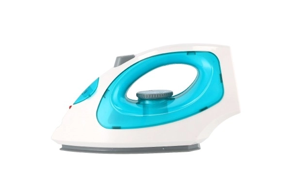 Strijkijzer stoomt plastic 22cm op batterijen met licht, geluid in doos 16x24x14cm