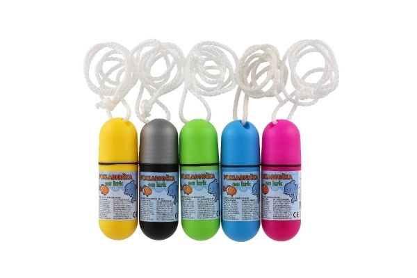 Spaarpot met koord 11,5 cm kunststof in assorti kleuren