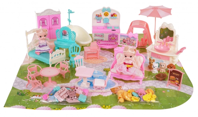 Groot huis voor prinsessen met accessoires
