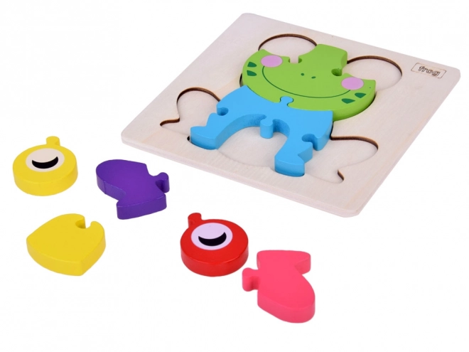 Houten 3D-puzzel Kikker Montessori