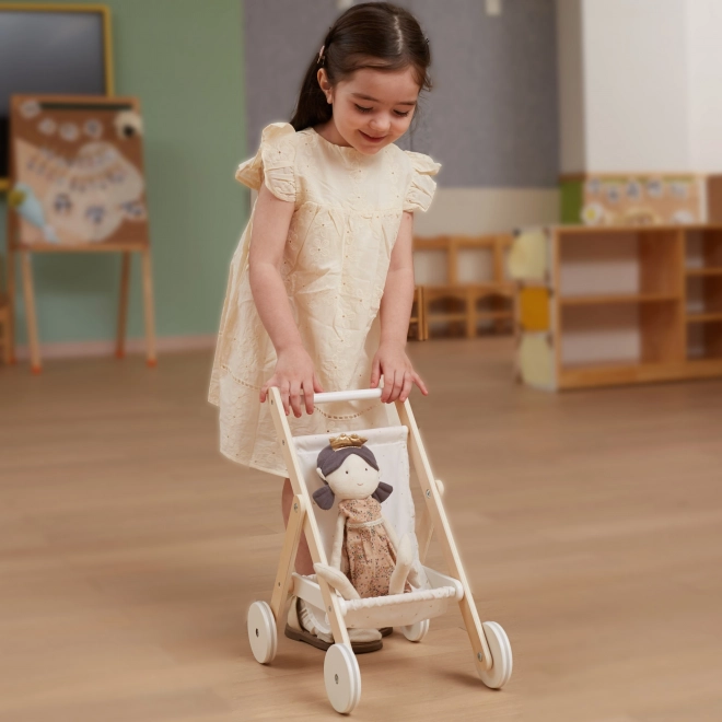 Houten kinderwagen