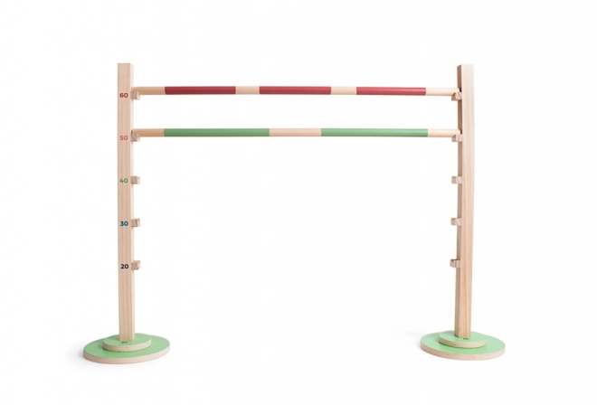 Houten atletiek hindernis voor springtraining