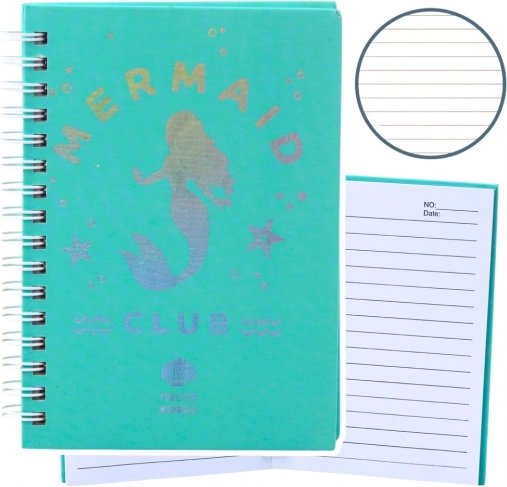Notitieboek gelijnd A6 Zeemeermin turquoise