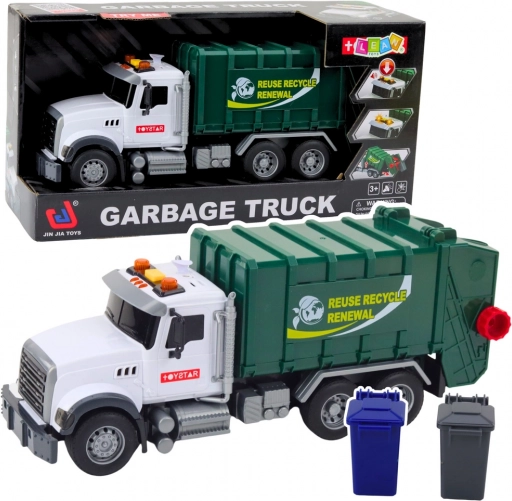 Kinder vuilniswagen met licht en geluid 1:14, groen