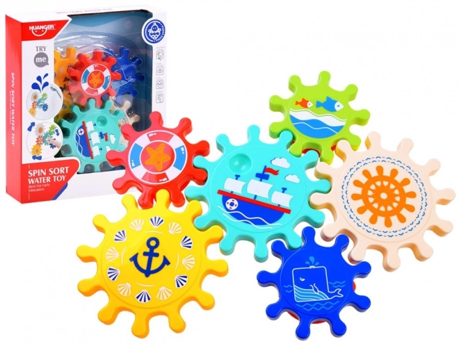 Gekleurde tandwielen voor in het water
