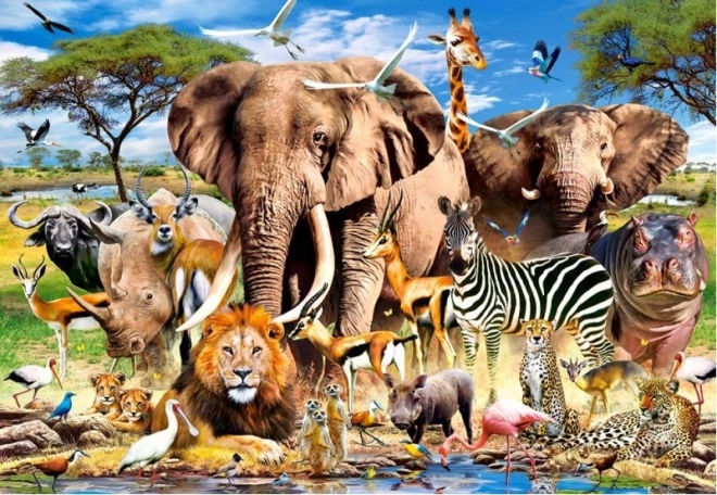 Puzzel 260 stukjes Savanne Dieren