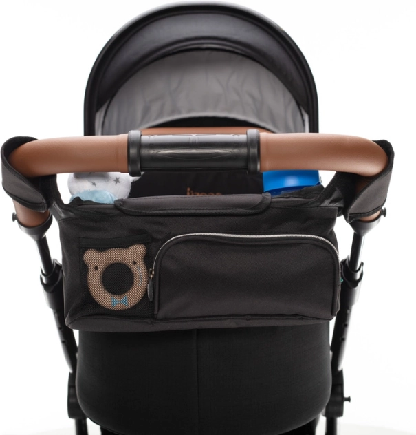 Deluxe kinderwagenorganizer zwart
