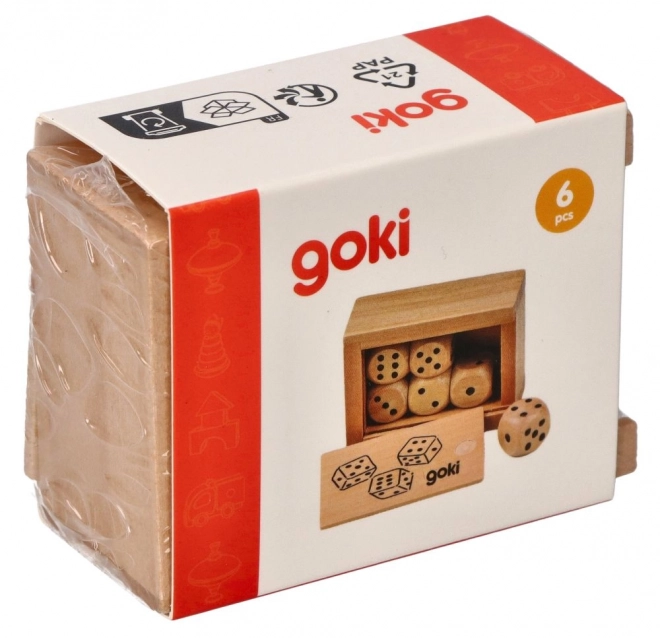 Houten dobbelstenen in doosje - GOKI