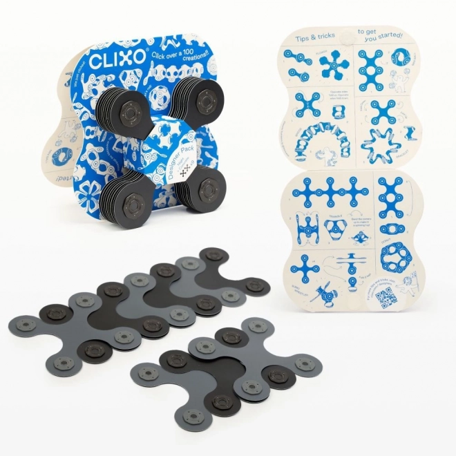 Ontwerperspakket magnetische blokken Clixo, zwart