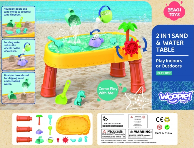 Woopie watertafel 2in1 zandbak en piratenschip