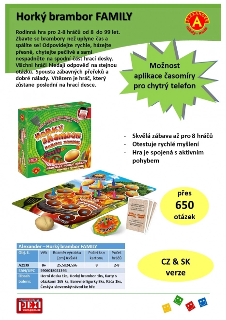 Hete aardappel FAMILY gezelschapsspel in doos 25x25x6cm