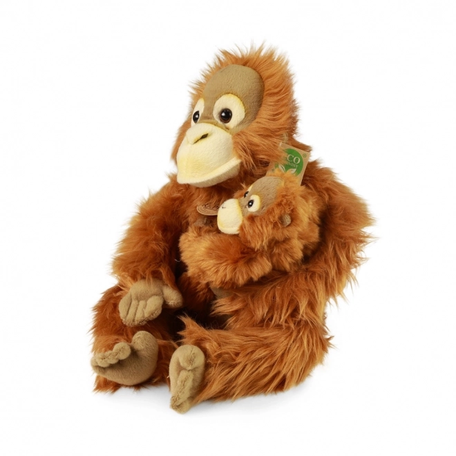 Pluchen orang-oetan met jong 28 cm ECO-VRIENDELIJK