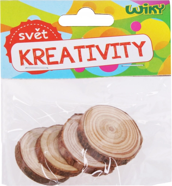 Houten schijfjes voor creativiteit