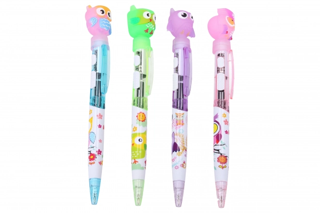 Pen met versiering en licht Uil