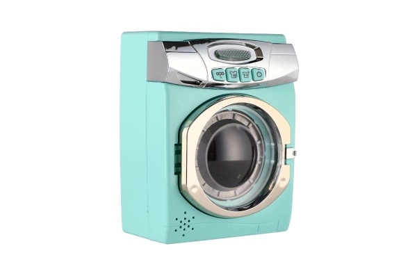 Turquoise wasmachine met geluidseffecten en lichteffecten