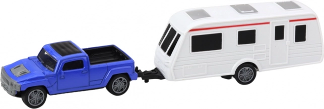 Set Auto met Blauwe Caravan