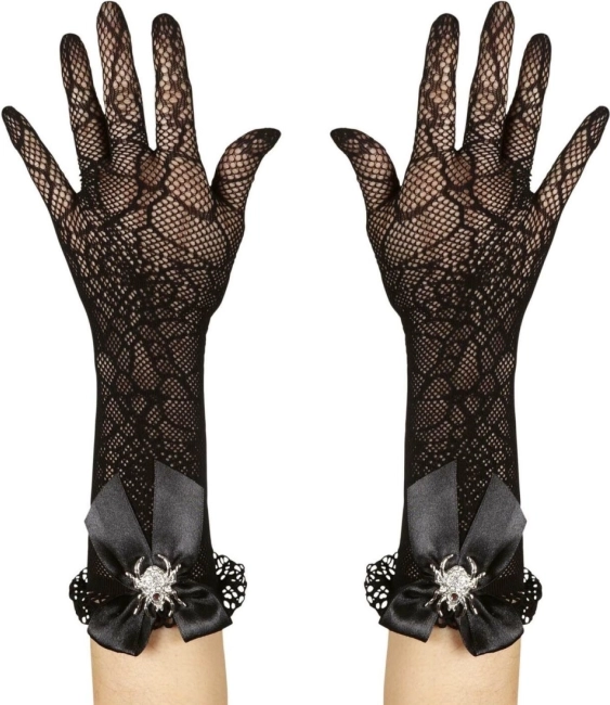 Armwarmers met spinnenwebmotief