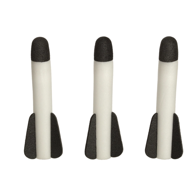 Drie foamraketten