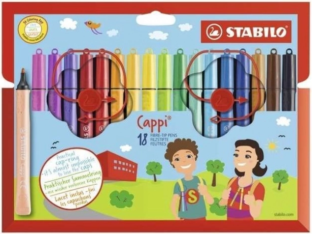 STABILO Cappi viltstiften – set van 18 stuks