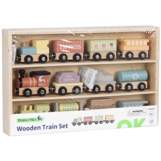 Tooky Toy houten magnetische treinwagons