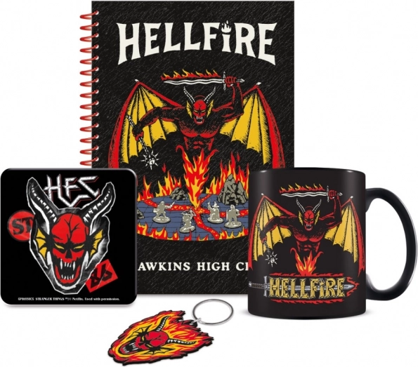 Cadeauset STRANGER THINGS – mok, notitieboek, onderzetter en sleutelhanger