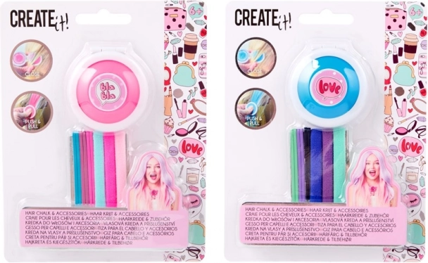 Set haarverf krijt en haaraccessoires voor kinderen