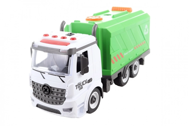 Schroefbare vuilniswagen met batterijen en frictiemotor