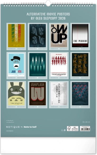 Wandkalender Alternatieve filmposters 2026
