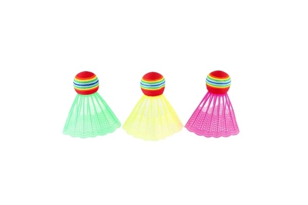 Badmintonset kind metaal/plastic 2 rackets + 3 shuttles 2 kleuren in net 23x45x6cm