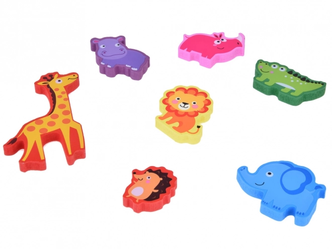 Houten puzzel safari dieren vormen combineren ZA5256