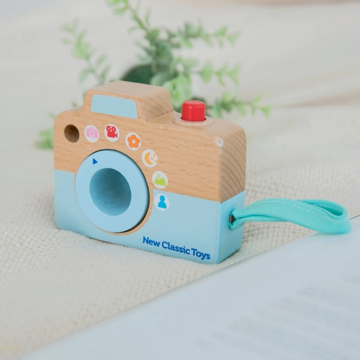 Houten camera voor kinderen met caleidoscoop