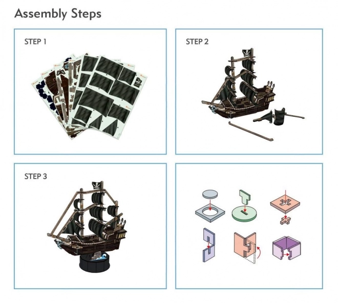 CubicFun 3D-puzzel Zeilschip Queen Anne's Revenge 100 stukken