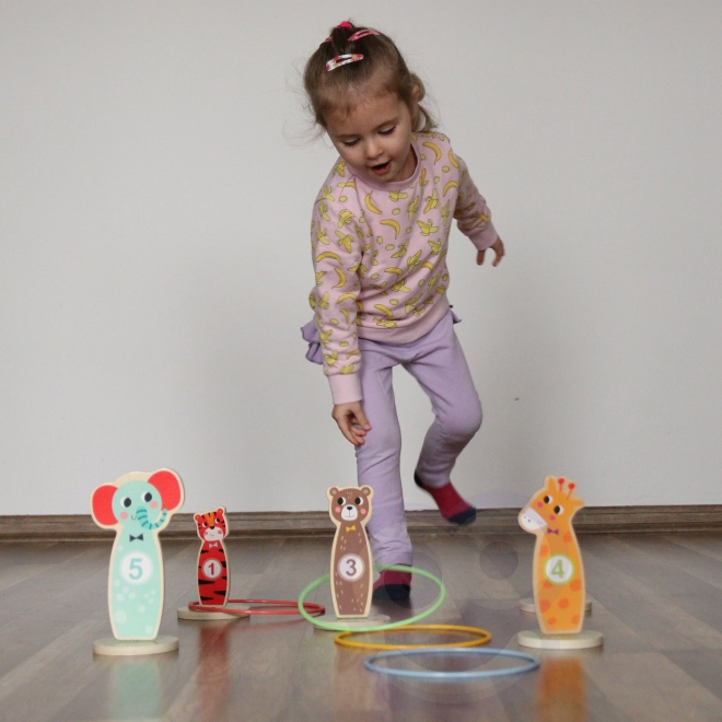 Houten behendigheidsspel Tooky Toy - gooi naar doel dieren
