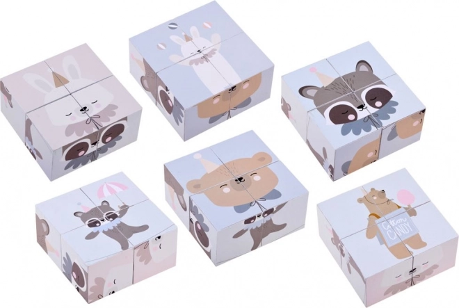 Houten puzzelblokjes met dieren