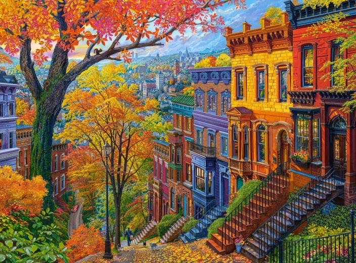 Herfststad puzzel 3000 stukjes