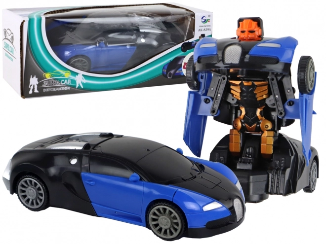 2 in 1 Bugatti Blauw lichteffecten Auto-Robot