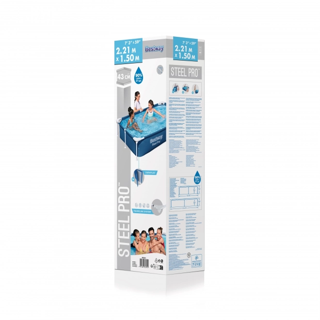 SplashJr Steel Pro 221x150x43 BESTWAY Rack Pool + reparatieset