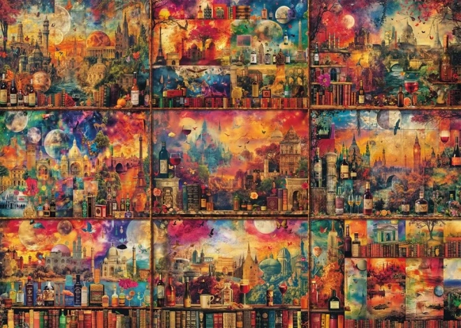 Puzzel Reizen met boeken en wijn 2000 stukjes