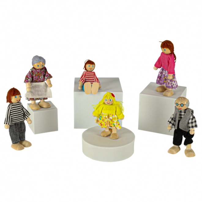 Poppen voor poppenhuis familie 6 stuks