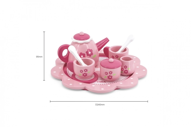 Kinderthee- en koffieset Viga op dienblad