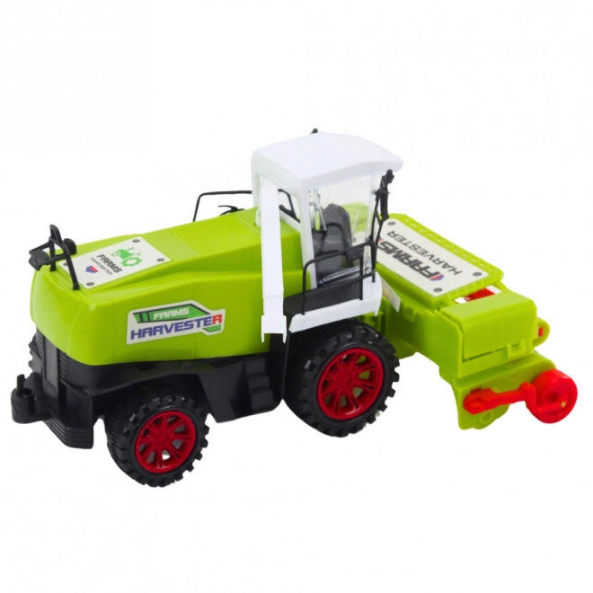 Groene beweegbare landbouw combine speelgoed met aandrijving