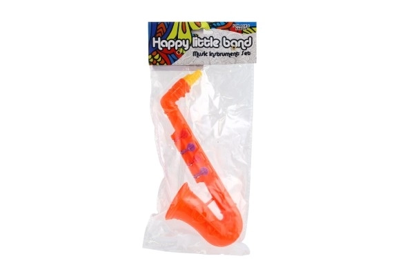 Saxofoon plastic 24cm 2 kleuren in zakje