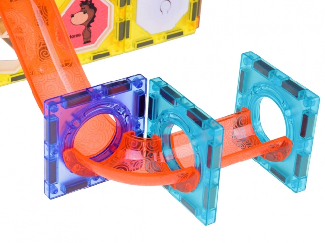 3D magnetische blokken voor kinderen Het bouwen van een lichtgevende knikkerbaan 49 elementen ZA5250