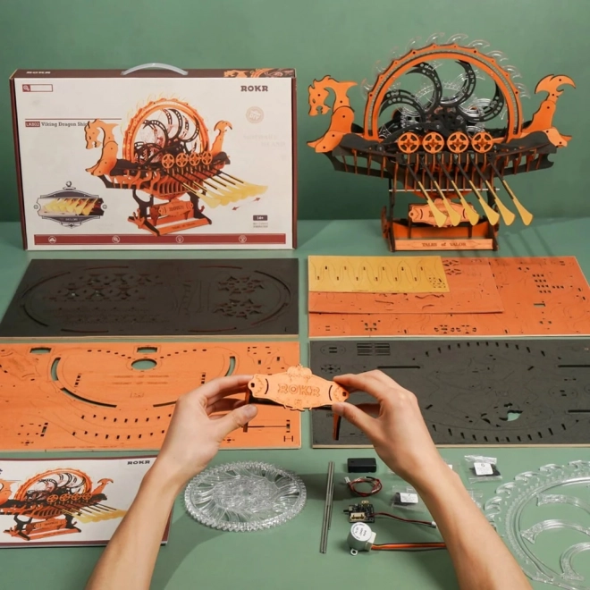 Houten Viking Drakenboot Puzzel